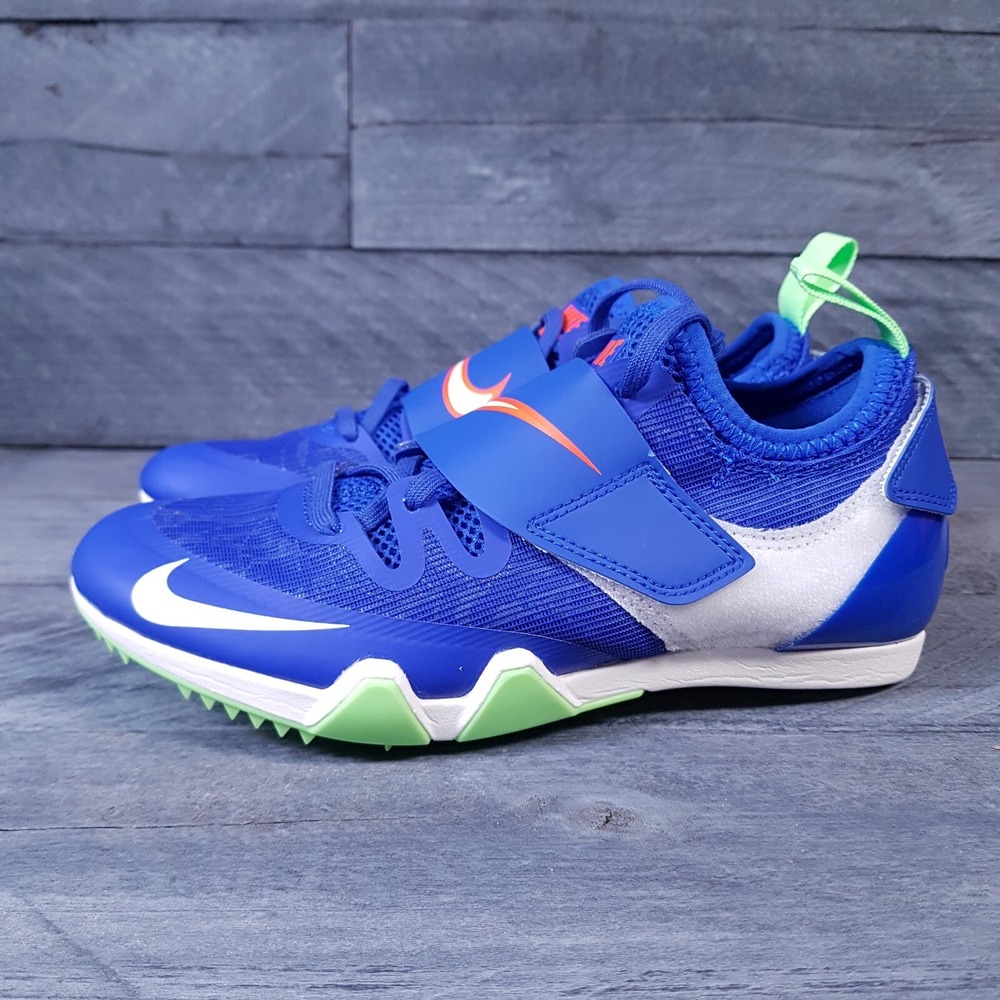 NIKE Pole Vault PV Elite Track Field Spikes Mens 4 Womens 5.5 Blue White Orange